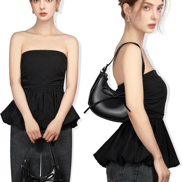 Shoulder Bag for Women - Bow Clutch Purse PU Leather, Removable Chain Crossbody - Picture 2 of 7